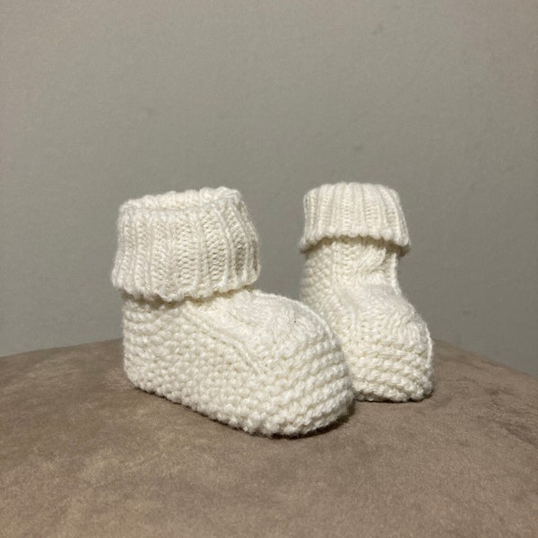 Handmade Knitted Baby Booties, 0-6 Months