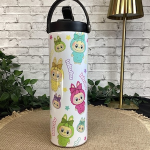 Beautiful LABUBU 20 oz Tumbler - Stainless steel with straw la bubu Doll Tumbler - Colorful Tumbler labubu