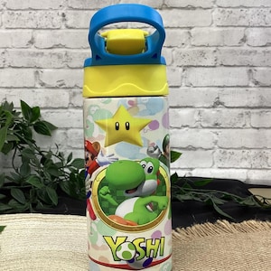 Copo Yoshi Cartoon 12 oz - Divertido Yoshi e Amigo Mario
