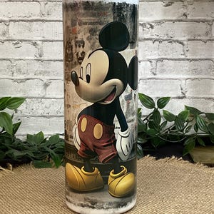 Retro Mickey 20 oz Skinny Tumbler, Vintage Mickey Sublimation Tumbler
