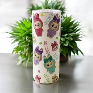 Beautiful LABUBU 20 oz Tumbler - Stainless steel with straw la bubu Doll Tumbler - Colorful Tumbler labubu
