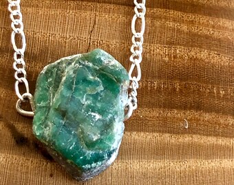 Emerald necklace 925 floating organic FREE SHIPPING