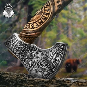 Custom Gift Hand Forged Carbon Steel VIKING AXE, Ragnar Axe, Wedding Gift,Axes, Best Birthday, Anniversary, Christmas Gift For Him, Larp axe