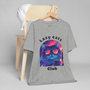 Cat tshirt, lazy cats club | Cat shirt, funny cat shirt, animal lover cotton tee