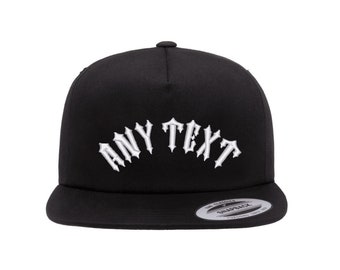 Personalised Embroidered Trapstar Inspired Font Streetwear Style Snapback Cap Hat