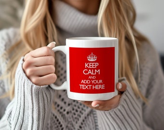 Taza con texto personalizado Keep Calm and Carry On