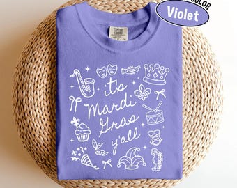 Camiseta Mardi Gras Y'all de Comfort Colors®, camiseta Mardi Gras, camiseta Mardi Gras Louisiana