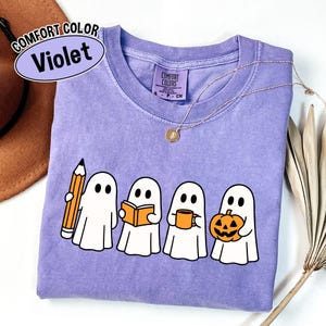 Halloween Teacher Shirt Comfort Colors, Spooky Teacher Shirts, Halloween Gift for Teacher, Fall Autumn Teacher Shirt, Ghost Teacher T-shirts bild 5