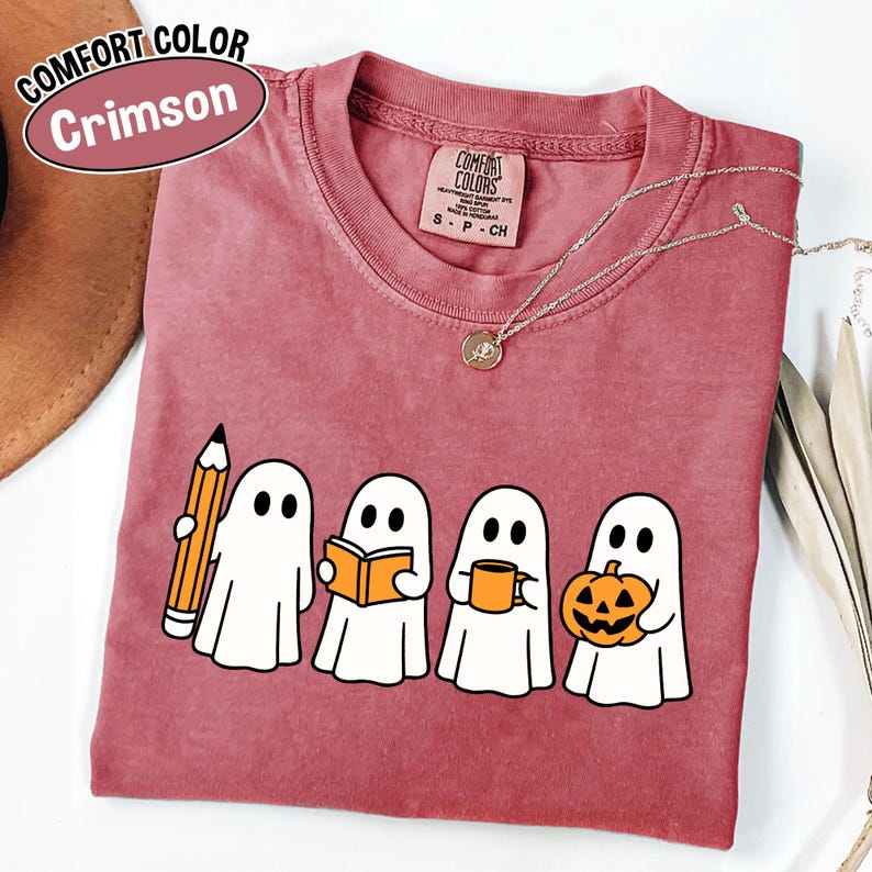 Halloween Teacher Shirt Comfort Colors, Spooky Teacher Shirts, Halloween Gift for Teacher, Fall Autumn Teacher Shirt, Ghost Teacher T-shirts bild 4