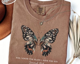 Comfort Colors® Religious Shirt, Jesus Shirt, For I Know The Plans I Have For You, Comfort Colors Christian Shirt, Faith Shirt, Bible Verse