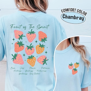 Comfort Colors® Christian Shirt, Boho Christian Tshirt, Bible Verse T-Shirt, Faith Top, Religious Apparel for Women, Fruit of Spirit