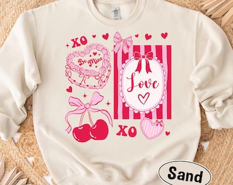 XOXO Valentines Day Sweatshirt, Cute Hearts Tee for Her, Love Sweatshirt, Romantic Holiday Crewneck, Gift for Girlfriend