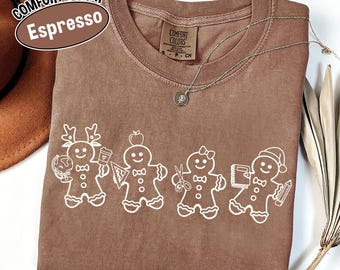 Gingerbread Teacher Christmas Shirt, Comfort Colors Holiday Tee for Teacher Sweatshirt Teacher Long Sleeve Tshirt for Teachers School Staff