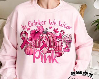 Retro Pink Pumpkin Football Breast Cancer Awareness Sweatshirt