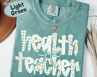 Health Teacher Shirt: Coquette Floral Design, Comfort Colors Tee