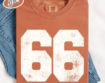 Custom Number Shirt: Comfort Colors Game Day Jersey Style Tee