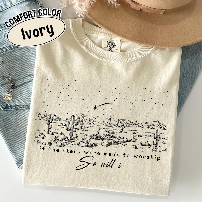Comfort Colors® Religious Shirt, If The Stars Were Made To Worship Shirt, Christian Shirt, Bible Verse Shirt, Faith Based Tee Bild 1