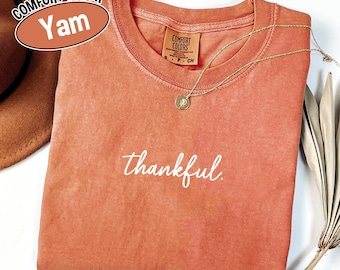 Comfort Colors Thankful Shirt: Thanksgiving Fall Crewneck