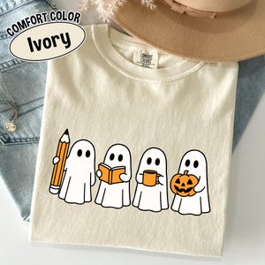 Halloween Teacher Shirt Comfort Colors, Spooky Teacher Shirts, Halloween Gift for Teacher, Fall Autumn Teacher Shirt, Ghost Teacher T-shirts bild 9