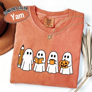 Halloween Teacher Shirt Comfort Colors, Spooky Teacher Shirts, Halloween Gift for Teacher, Fall Autumn Teacher Shirt, Ghost Teacher T-shirts bild 1