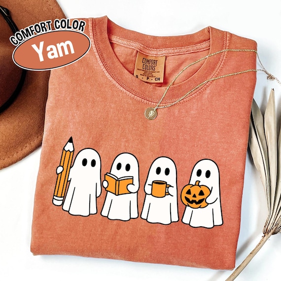 Halloween Teacher Shirt Comfort Colors, Spooky Teacher Shirts, Halloween Gift for Teacher, Fall Autumn Teacher Shirt, Ghost Teacher T-shirts