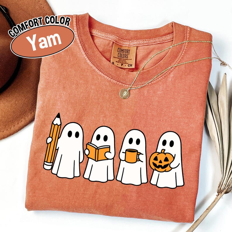 Halloween Teacher Shirt Comfort Colors, Spooky Teacher Shirts, Halloween Gift for Teacher, Fall Autumn Teacher Shirt, Ghost Teacher T-shirts bild 1
