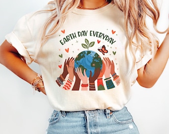 Comfort Colors® Earth Day Everyday Shirt, Nature Lover Shirt, Eco Friendly Shirt, Climate Change Shirt, Happy Earth Day Shirt