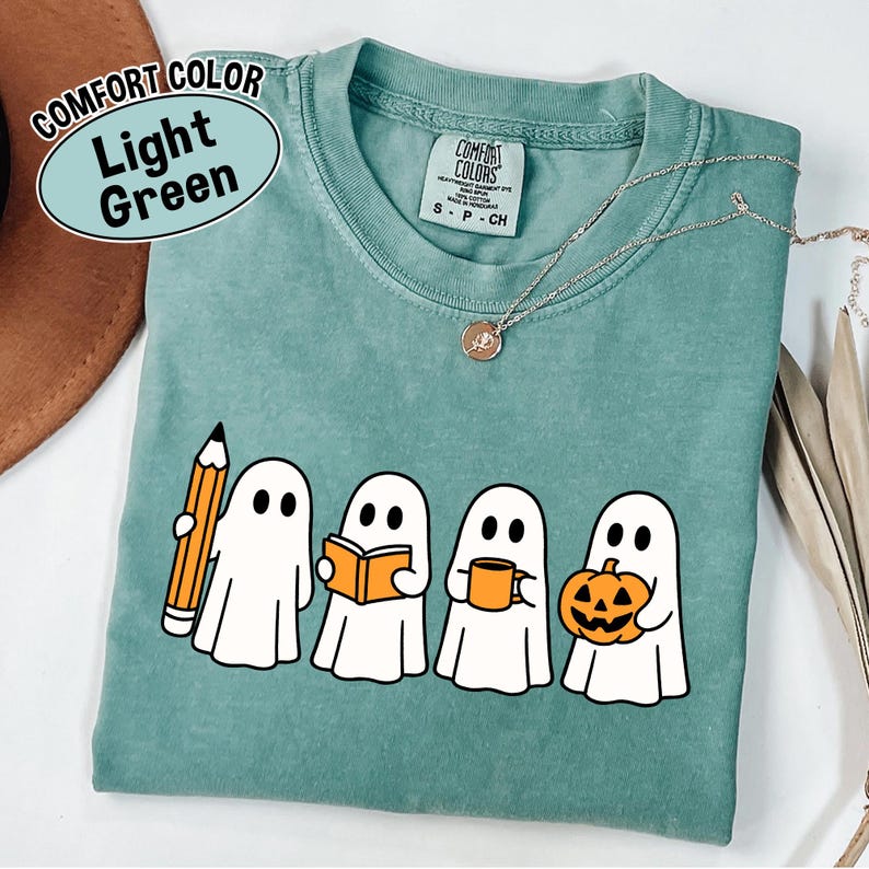 Halloween Teacher Shirt Comfort Colors, Spooky Teacher Shirts, Halloween Gift for Teacher, Fall Autumn Teacher Shirt, Ghost Teacher T-shirts bild 7