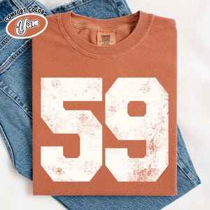 Comfort Colors Custom Number Shirt: Game Day, School Mascot