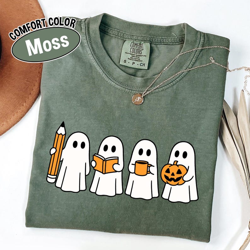 Halloween Teacher Shirt Comfort Colors, Spooky Teacher Shirts, Halloween Gift for Teacher, Fall Autumn Teacher Shirt, Ghost Teacher T-shirts bild 8