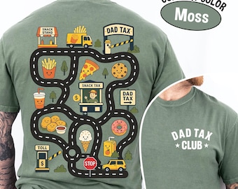 Camiseta Comfort Colors Dad Tax Club, Camiseta divertida Snack Tax Dad, Camiseta interactiva Food Road Map, Regalo del Día del Padre para papá