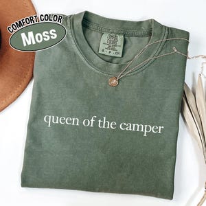 Comfort Colors® Queen of the Camper Shirt, Womens Camping Tee, RV Life Shirt, Camper Owner Gift, Outdoorsy Adventure Shirt