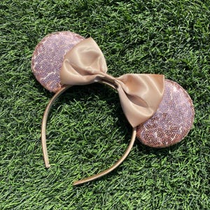 Rose Gold Minnie Ears, Gold Minnie Ears, Rose Gold Mickey Ears, Sequin Minnie Ears, Sparkly Minnie Ears, Sequin Minnie Headband, Minnie Ears