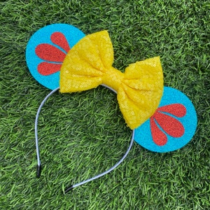 Snow White Inspired Ears, Mouse Ears, Snow White Minnie Ears, Snow White Headband, Princess Ears, Princess Minnie Ears, Princess Headband