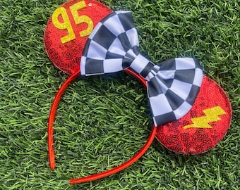 Cars Mickey Ears, Lightning McQueen Inspired Ears, Cars Ears, McQueen Ears, Mickey Mouse Ears, Minnie Mouse Ears, Character Ears, Mickey Ear