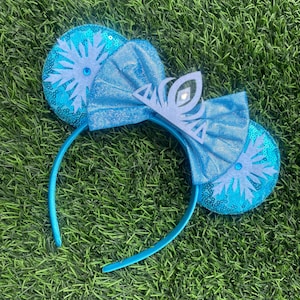 Elsa Minnie Ears, Elsa Mouse Ears, Elsa Ears, Frozen Ears, Frozen Minnie Ears, Frozen Mickey Ears, Snow Queen Ears, Elsa Headband, Elsa Gift