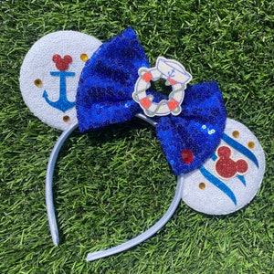 Cruise Ears, Cruise Mouse Ears, Cruise Mickey Ears, Cruise Minnie Ears, Nautical Mickey Ears, Cruise Accessories, Minnie Ears