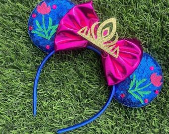 Frozen Anna Ears, Frozen Minnie Ears, Ana Ears, Frozen Ana Ears, Minnie Mouse Ears, Mickey Mouse Ears, Anna Ears, Queen Elsa Ears,