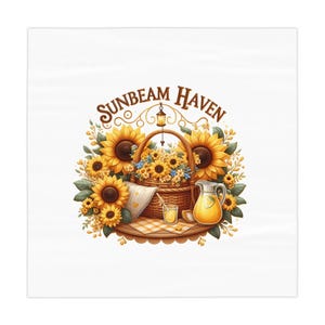 Sunbeam Haven Tablecloth - Floral Table Decor, Sunflower Design, Home Gatherings, Picnic, Rustic Decor, Brighten Your Dining