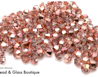 DISCONTINUED Preciosa Crystal, Crystal Capri Gold, CHOOSE: 3mm Bicone Bead, SS39 Chaton Maxima, 12mm Rivoli; Bead Weaving Bead Embroidery