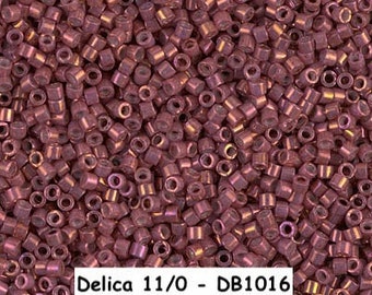 Delica 11/0, Miyuki, Japanese Cylinder Bead, approximately 7 grams, DB1016, Metallic Rhubarb Gold Iris DB #1016, Bead Weaving Peyote Bezel