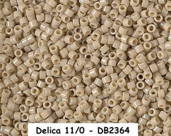 Delica 11/0, Miyuki, Japanese Cylinder Bead, approximately 7 grams, DB2364, Duracoat Opaque Navajo White, DB# 2364 Bead Weaving Peyote Stars