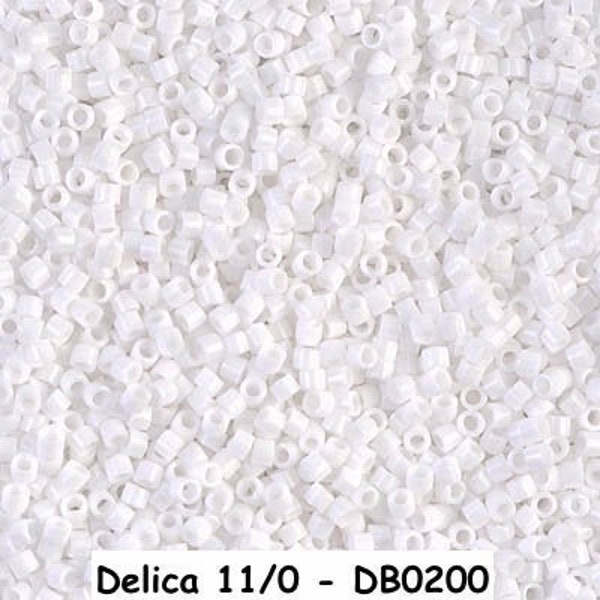 Delica 11/0, Miyuki, Japanese Cylinder Bead, approximately 7 grams, DB0200 Opaque White (shiny) DB#200 DB200; Peyote Star Bead Weaving Bezel