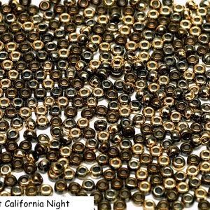 DISCONTNUED Seed Bead 11/0, Miyuki, Japanese Round Bead, approximately 24 gram tube, CUSTOM: Jet California Night Bead Weaving Embroidery image 1