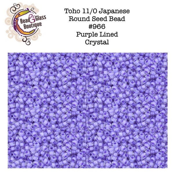 Perle de rocaille 11/0, Toho, perle de rocaille ronde japonaise, cristal doublé violet #966, tube d'environ 22-24 grammes, broderie de tissage de perles