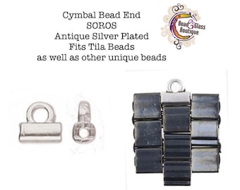 Cymbal Bead End Findings, SOROS Pack of 6, Game Changing Method to Finishing Beadwork, CHOOSE METAL 24kt Gold, Antique Silver, Antique Brass