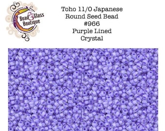 Seed Bead 11/0, Toho, Japanese Round Seed Bead, #966 Purple Lined Crystal, approximately 22-24 gram tube, Bead Weaving Embroidery