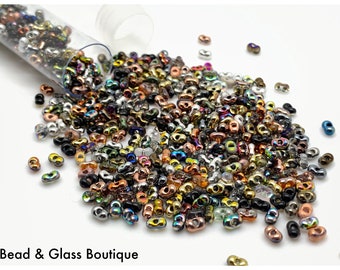 strand Transparent Teal Farfelles Beads Czech Seed Beads Qty 20 in 4x2mm Peanut Seed Beads