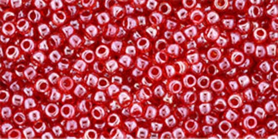 Luster Crystal//Tropical Sunset-Lined TOHO Round Seed Beads All Sizes #109