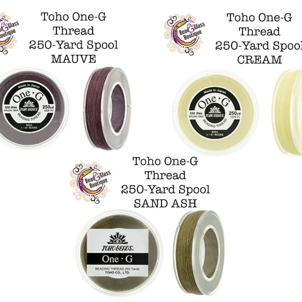 Toho One-G Thread, 250-Yard Spool, CHOOSE YOUR COLOR - Nylon Beading Thread, Fray Resistant, Beading, Sewing, Crafting, Embroidery